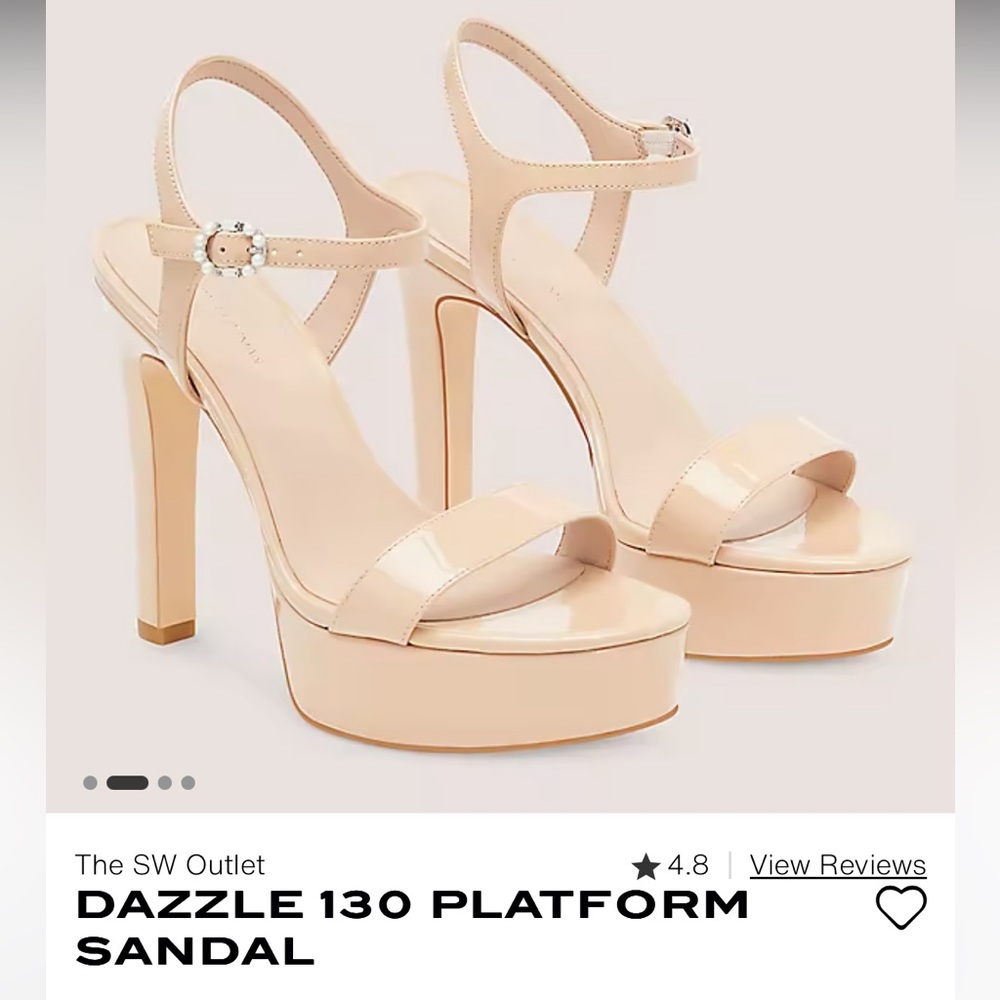 STUART WEITZMAN DAZZLE 130 PLATFORM SANDAL SIZE 6.5